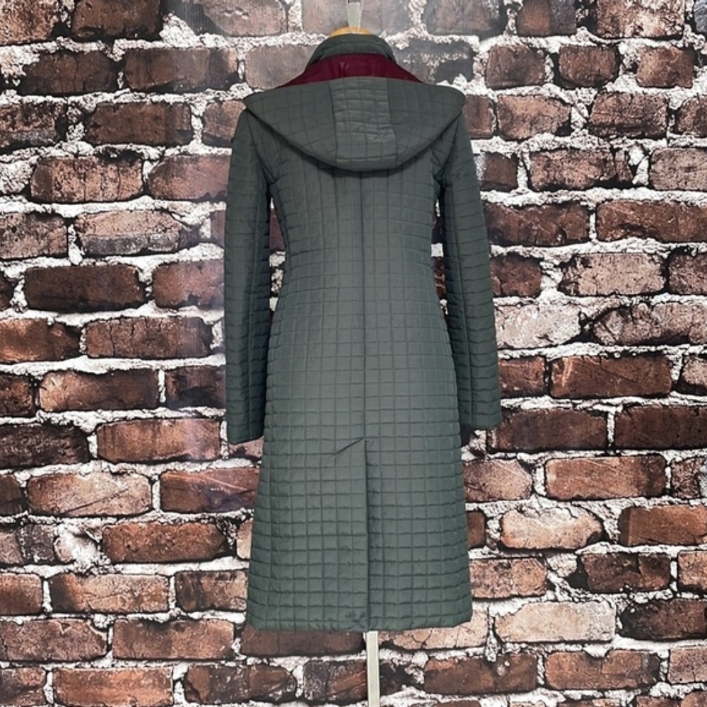 Armani Exchange Quilted Coat - Dark Green and Burgundy - Picture 3 of 7
